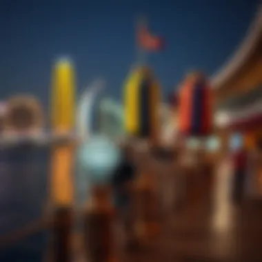 Scenic waterfront of Jaddaf with cultural elements