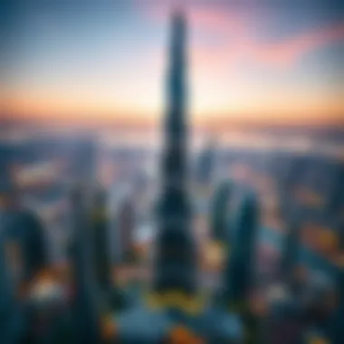 The Burj Khalifa towering over the cityscape