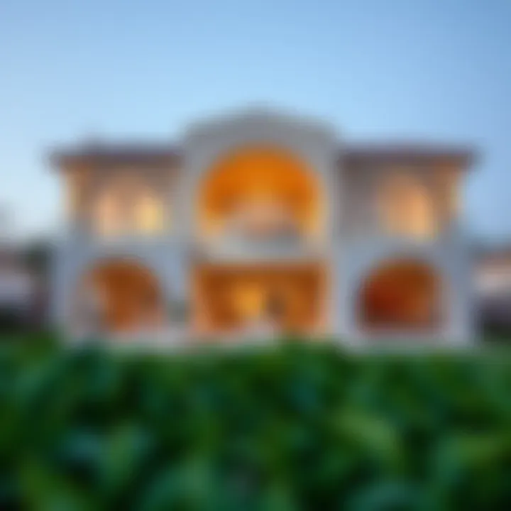 Elegant architectural design of a villa showcasing modern luxury.