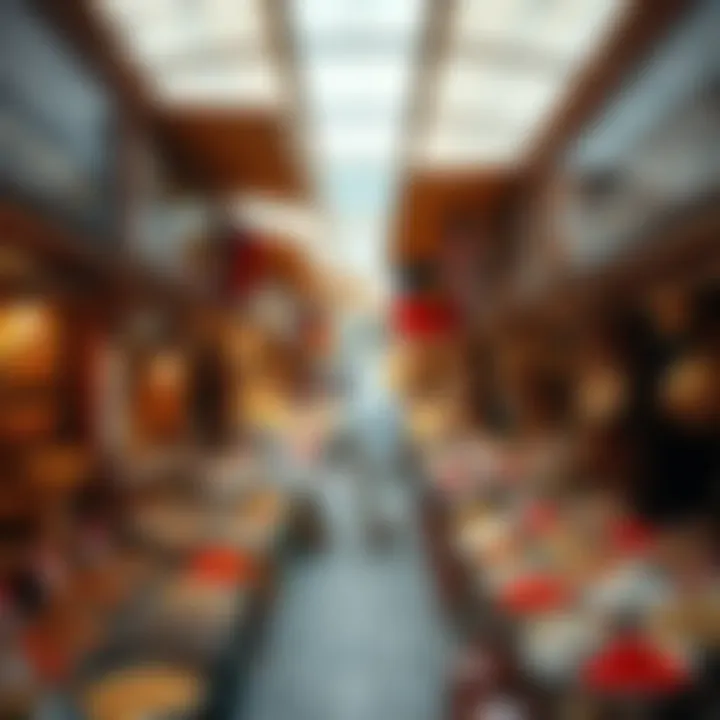 A vibrant market showcasing local crafts and spices