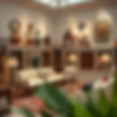 Showroom display of unique and artistic furniture pieces
