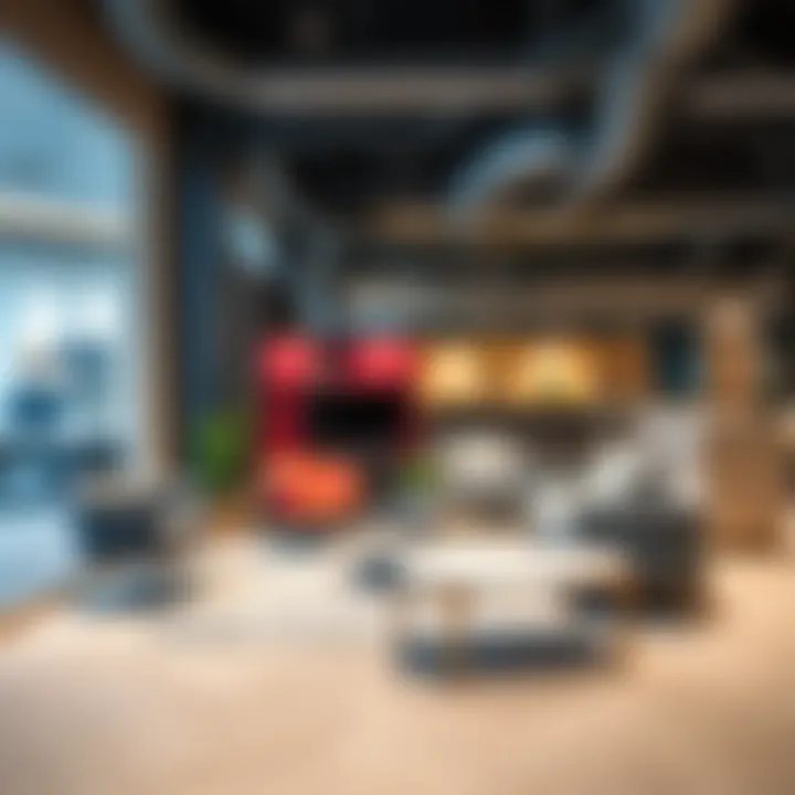 Stylish office furniture arrangement reflecting contemporary design