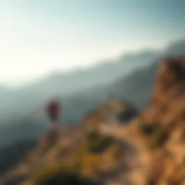 Trail path winding through Haqeel Mountains