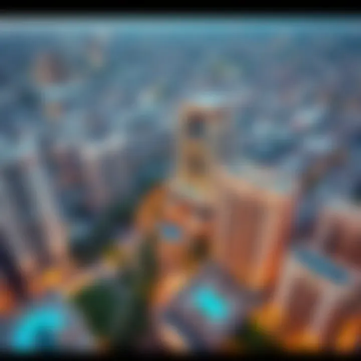 Aerial view of Sharjah showcasing hotel apartments and surrounding areas