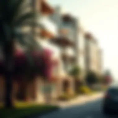 Vibrant local community surrounding hotel apartments in Sharjah