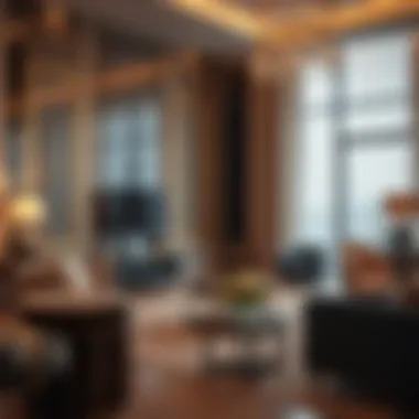 Luxurious hotel apartment interior showcasing elegant furnishings