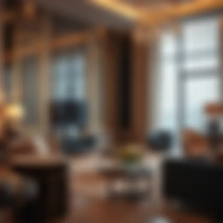 Luxurious hotel apartment interior showcasing elegant furnishings