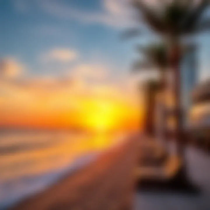 Stunning view of JBR Beach at sunset