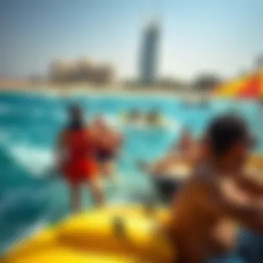Leisure activities at Jumeirah Beach including water sports