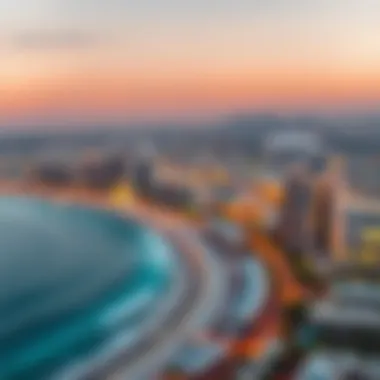 Panoramic view of Jumeirah Beach showcasing the vibrant surroundings
