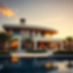 Stunning view of a luxury villa in Dubai with modern architecture