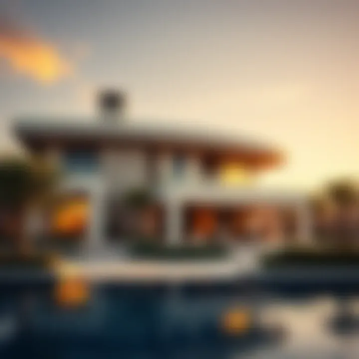 Stunning view of a luxury villa in Dubai with modern architecture