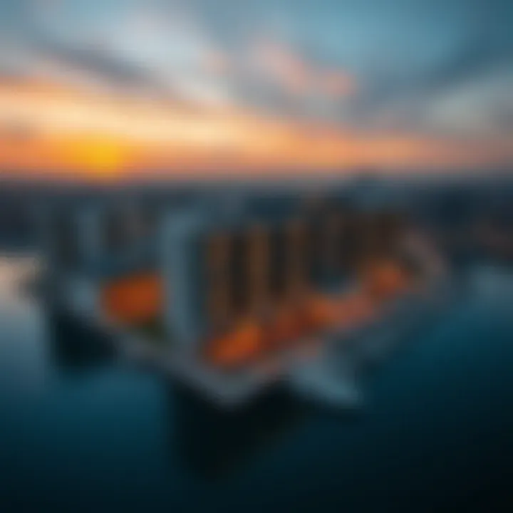 Aerial view of Marina Quays West showcasing its luxurious design and waterfront location