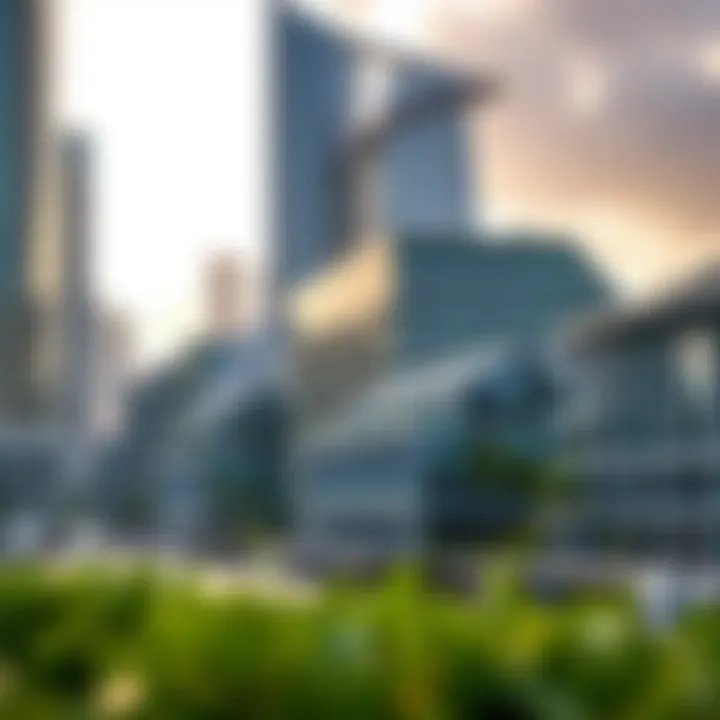 Investment potential depiction of Marina Quays West with skyline in the background