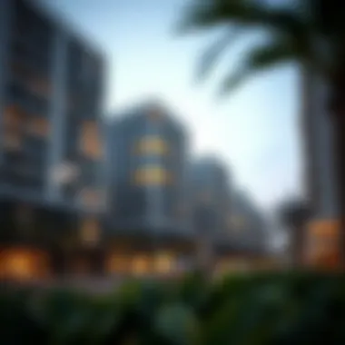 Modern residential buildings near Deira City Center