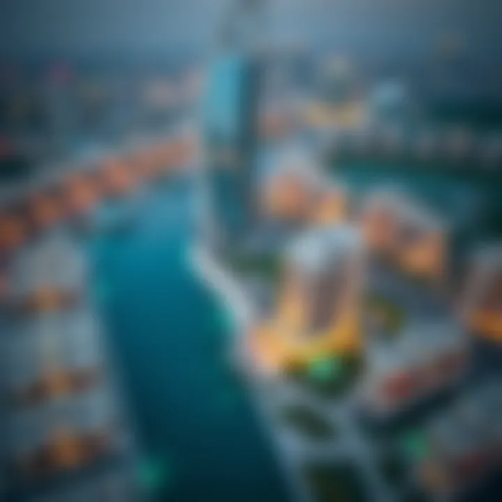 Aerial view of مجمع عوافي showcasing its residential developments