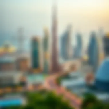 Panoramic view of Dubai's skyline featuring Nabni projects