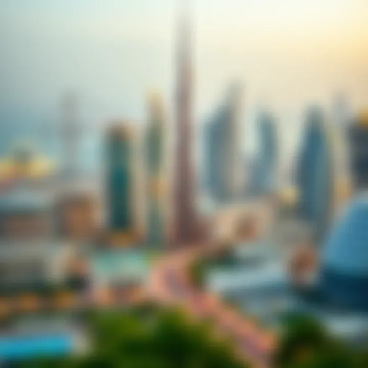 Panoramic view of Dubai's skyline featuring Nabni projects