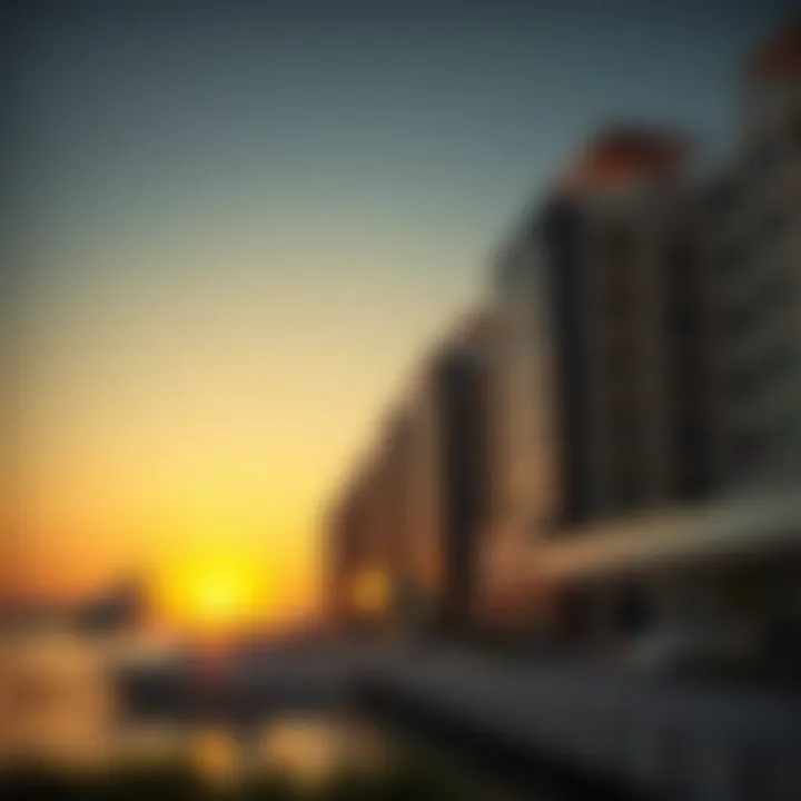 Sunset view of the waterfront developments in Nakheel Jebel Ali