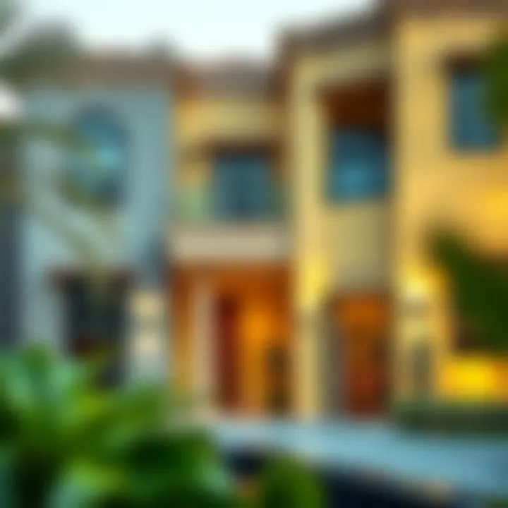 Exterior view of a villa with trending paint colors in Dubai.