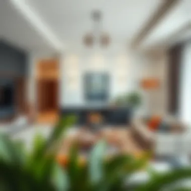 A modern living room showcasing a harmonious blend of paint colors.