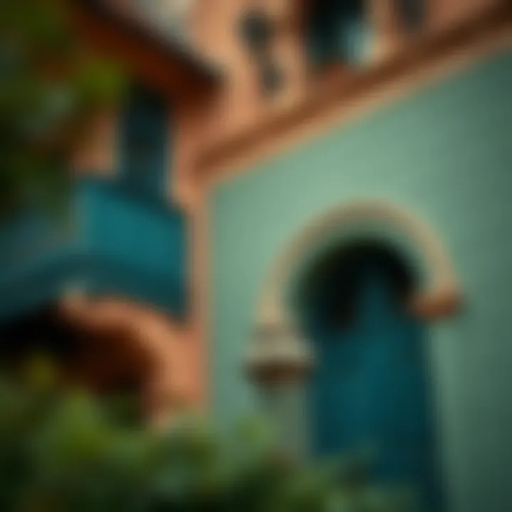 Close-up of intricate color combinations suitable for traditional architecture.