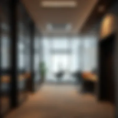 Interior view of a partitioned workspace