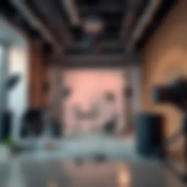 Creative photo studio setup showcasing modern equipment