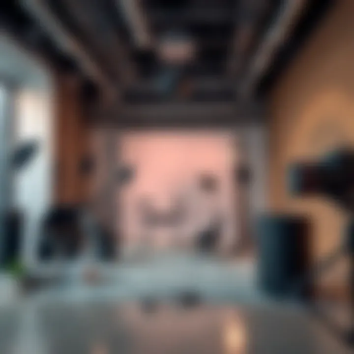 Creative photo studio setup showcasing modern equipment