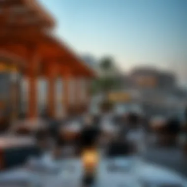 Stunning waterfront view of Jumeirah Beach Residence dining area