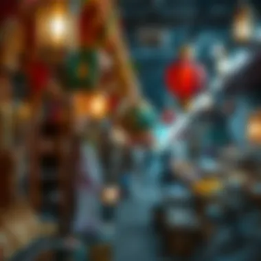 Ramadan Decorations in Local Market Cultural decorations in a local market during Ramadan