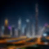 Majestic view of Dubai skyline during Ramadan nights