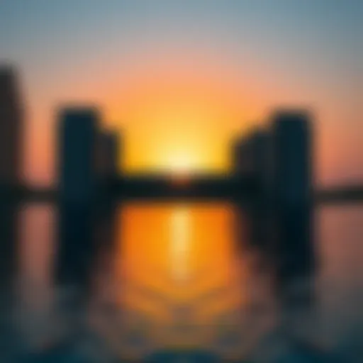 Stunning sunset view of Seven Palm reflecting on the water