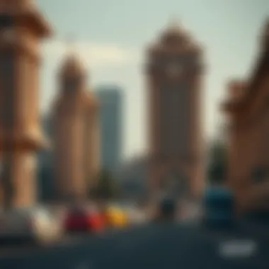 Historical landmarks along Sheikh Zayed Road representing Dubai's evolution