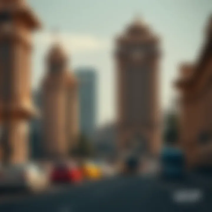 Historical landmarks along Sheikh Zayed Road representing Dubai's evolution