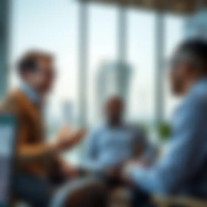 Happy investors discussing their real estate options