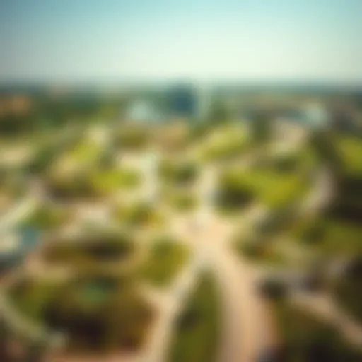 Aerial view of South Ridge Park showcasing its lush greenery and well-designed landscape