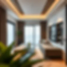 Modern studio apartment interior showcasing contemporary design