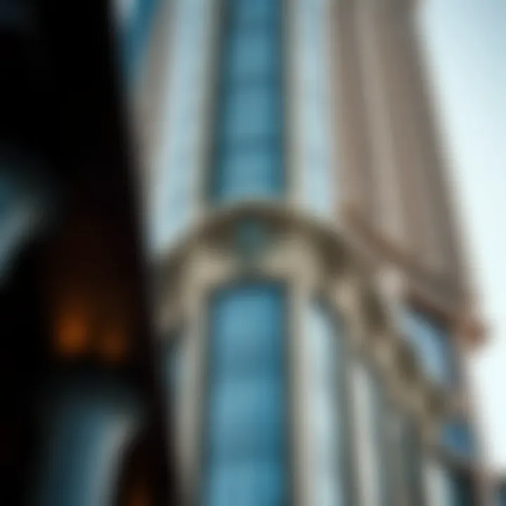 Architectural details of the 51 Tower exterior