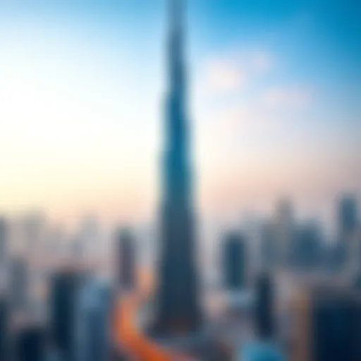 Stunning view of the 51 Tower against the Dubai skyline