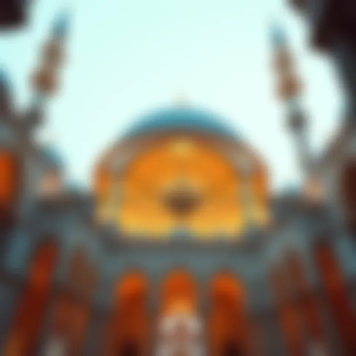 Intricate dome design of a mosque in Dubai