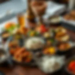 A vibrant Kerala thali showcasing an array of traditional dishes