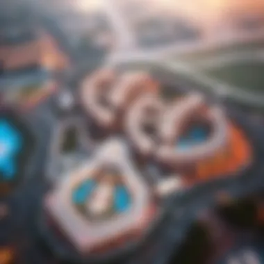 Aerial view of Damac Hills showcasing the master plan layout