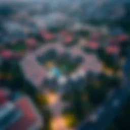 Aerial view of Jumeirah Village showcasing its layout and greenery