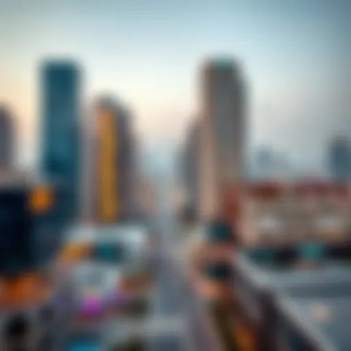 A panoramic view of JLT Cluster Q showcasing modern architecture and skyline.