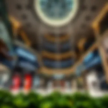 Modern shopping mall showcasing luxury brands and contemporary design