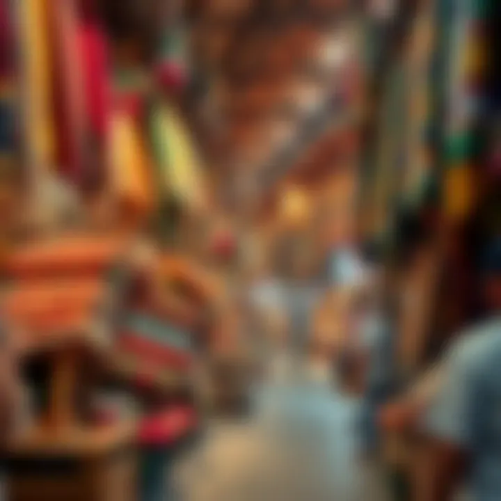 Traditional souk bustling with vibrant textiles and handcrafted goods