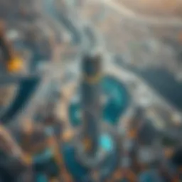 Aerial view showcasing the Single Business Tower in Business Bay