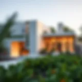 Modern architectural design of a farmer's residence with eco-friendly elements