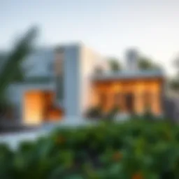 Modern architectural design of a farmer's residence with eco-friendly elements